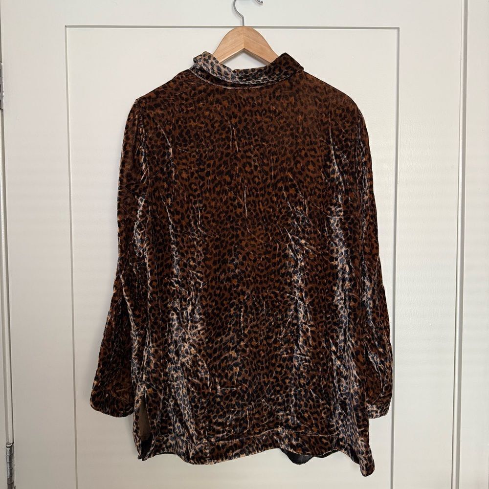 NWT Soft Surroundings Icon Silk Velvet Poets Tunic Shirt Animal Print Sz Large - Picture 6 of 12